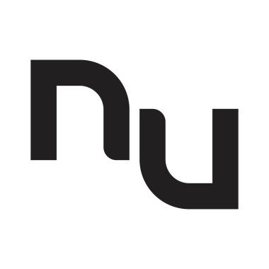 nu ilk harf vektör logosu