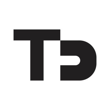 td ilk harf vektör logosu