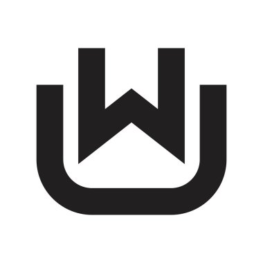 uw ilk harf vektör logosu