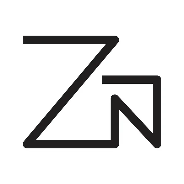 Zn初始字母向量标志 — 图库矢量图片