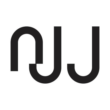 nj ilk harf vektör logosu