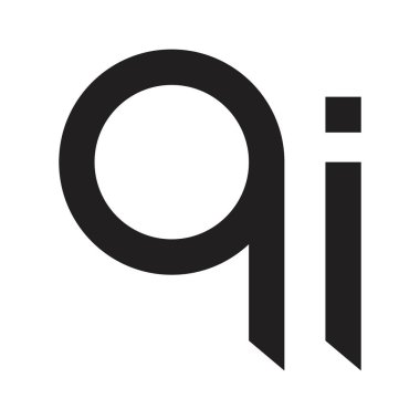 qi ilk harf vektör logosu