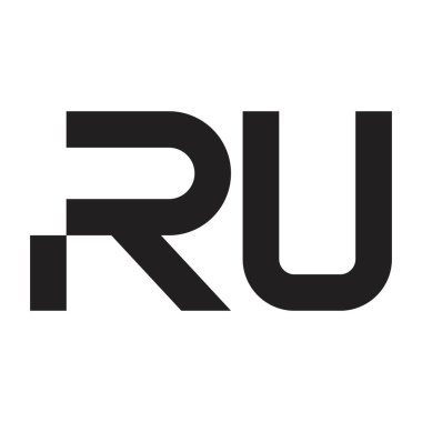 ru ilk harf vektör logosu