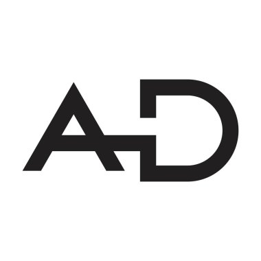 ad ilk harf vektör logosu