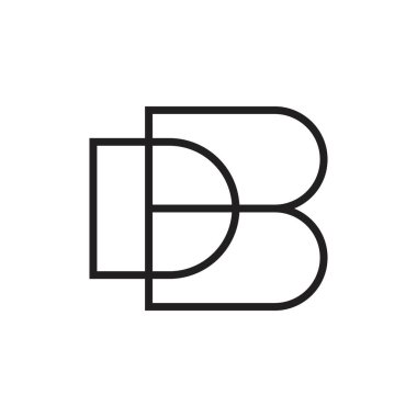 db ilk harf vektör logosu