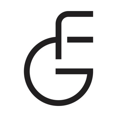 gf ilk harf vektör logosu