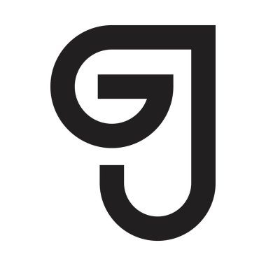 gj ilk harf vektör logosu