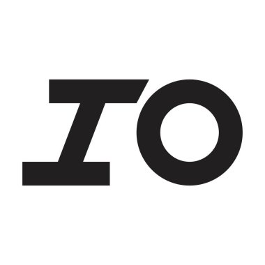 io ilk harf vektör logosu