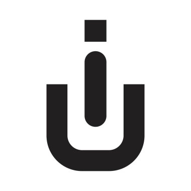 iu ilk harf vektör logosu