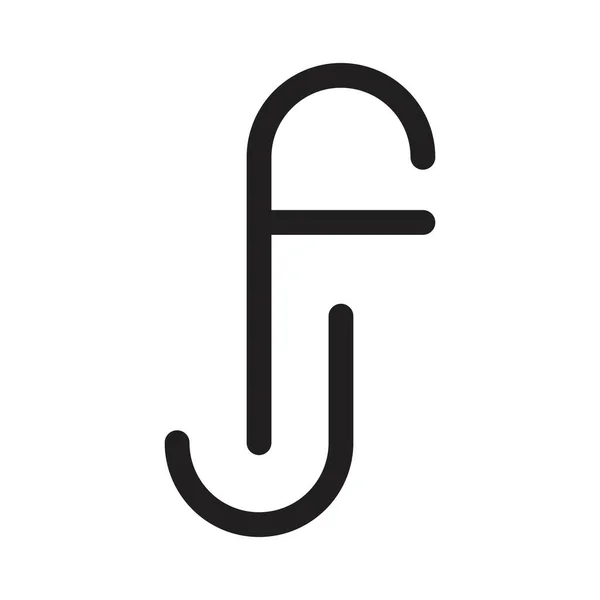 Jf初始字母向量标志 — 图库矢量图片