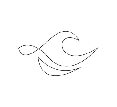 dalga simgesi tasarım vektör şablonu