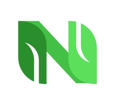 n yaprağı logo vektör tasarım şablonu