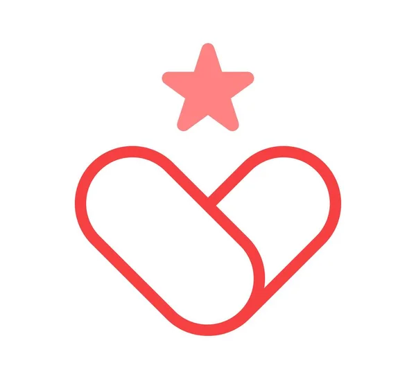 Star Heart Logo Vector Design Template — Stock Vector
