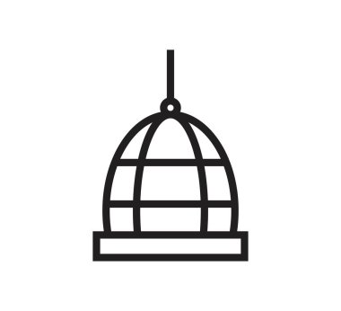 kuş kafesi logo vektör tasarım şablonu