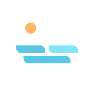 deniz güneşi logo vektör tasarım şablonu