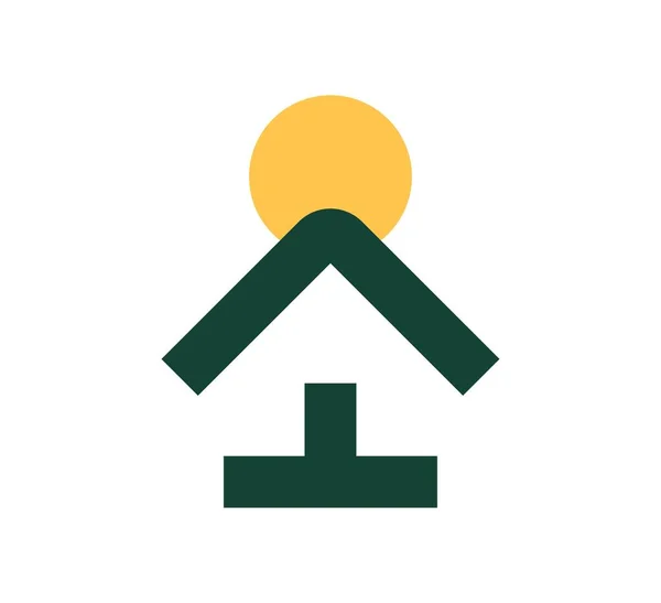 Casa Sol Logotipo Vector Diseño Plantilla — Archivo Imágenes Vectoriales