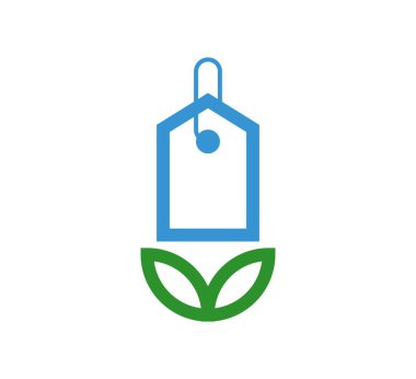 Yaprak etiketi logo vektör tasarım şablonu