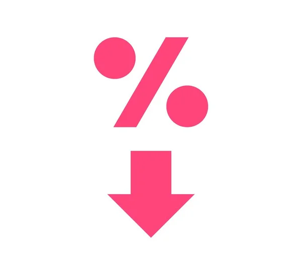 Процент Вниз Шаблон Вектора Логотипа — стоковый вектор