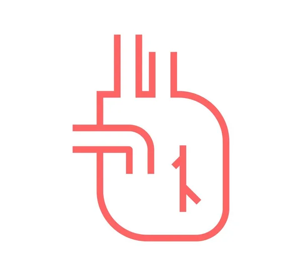 Corazón Forma Logo Vector Diseño Plantilla — Vector de stock