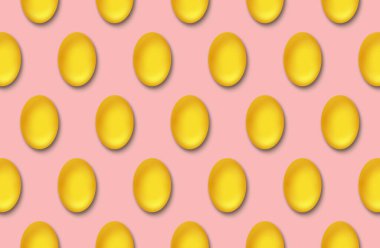 Pembe arka planda kusursuz Paskalya yumurtaları..