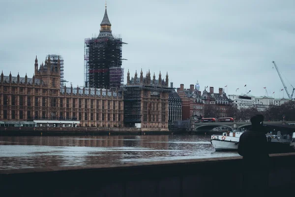 London January 2021 Cold Freezing Winter Day London View Parliament — Stock Photo, Image