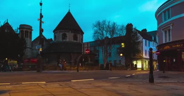 Cambridge Februar 2021 Zeitraffer Der Stadt Cambridge Bei Nacht Die — Stockvideo