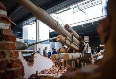 Duxford İngiltere Mayıs 2021 Ünlü Alman antihava ve tanksavar, 88 mm uçaksavar