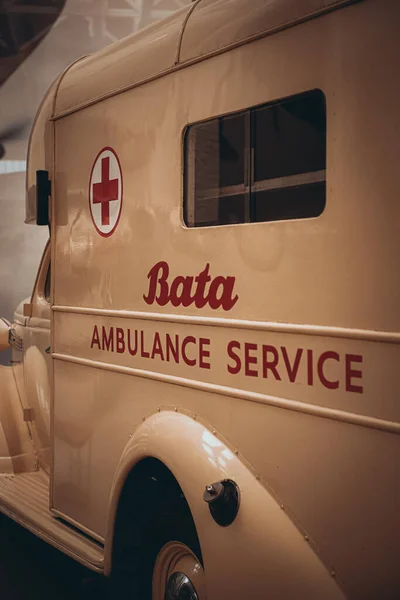 Duxford Inglaterra Maio 2021 Ambulância Van Serviço Segunda Guerra Mundial — Fotografia de Stock