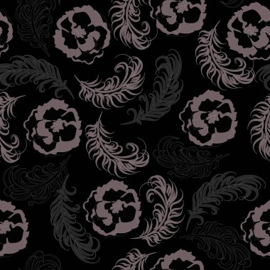   Şekilsiz çiçek deseni. Kağıt, duvar kağıdı, tekstil için vektör illüstrasyon cadısı soyut çiçekler