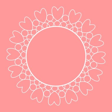   Bağcıkların yuvarlak çerçeveli pembe arkaplan. Vektör illüstrasyonu