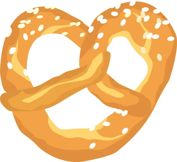 Traditional Bavarian Pretzel Vector Illustration Food Isolated White Background — Stock Photo, Image