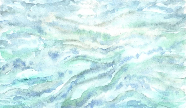 Blauer Wasserhintergrund Aquarellillustration — Stockfoto