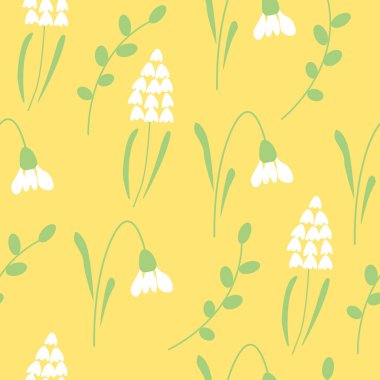     Baharın çiçekleriyle kusursuz bir arka plan çiçeği, vektör.