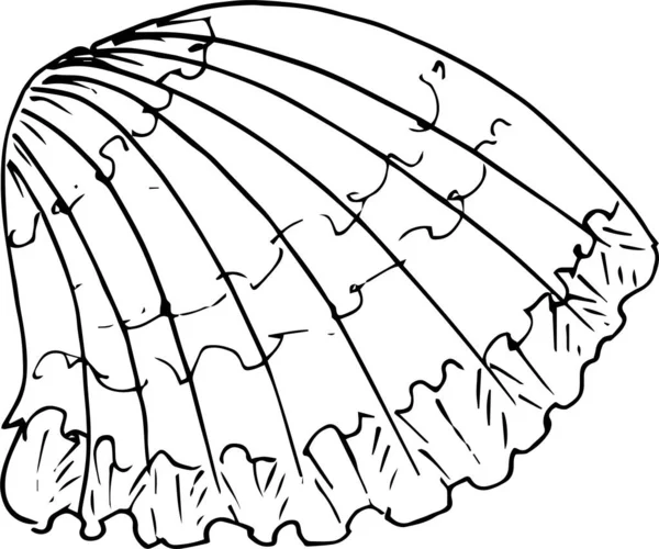 手绘牡蛎 Vector插图 涂鸦风格 — 图库矢量图片