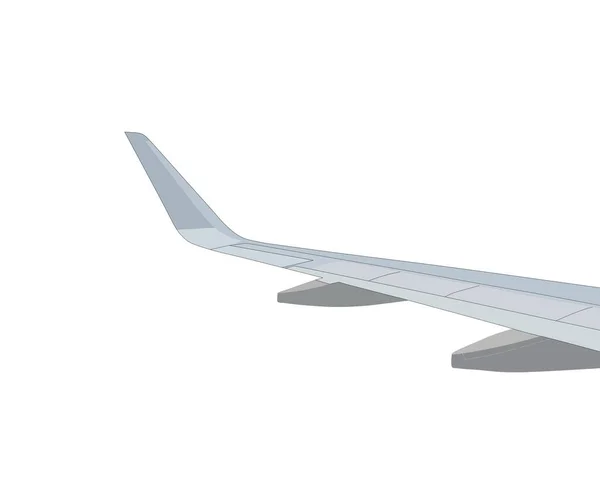 在飞机机翼的白色背景上分离 — 图库照片