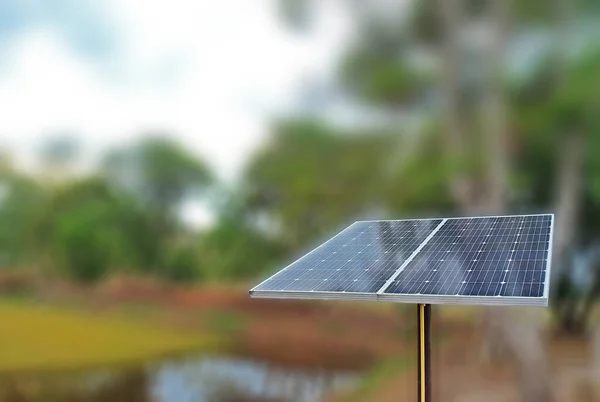 Foco Seletivo Célula Solar Módulo Fotovoltaico Módulo Fotovoltaico Módulo Solar — Fotografia de Stock