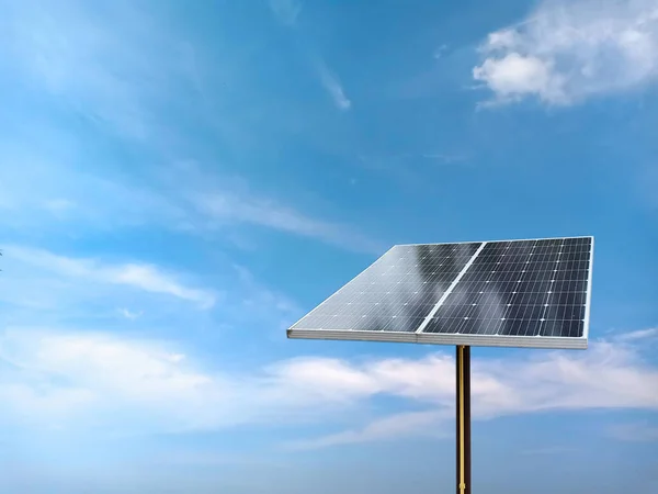 Célula Solar Módulo Fotovoltaico Módulo Fotovoltaico Módulo Solar Isolado Fundo — Fotografia de Stock