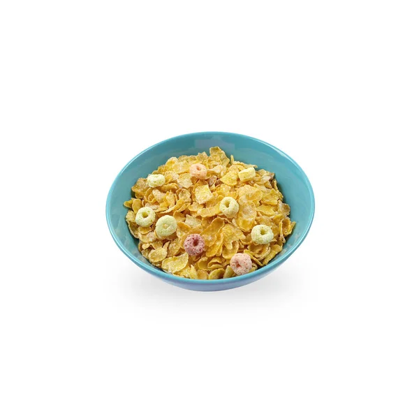 Gusto Originale Cereali Cornflakes Con Alcuni Loop Colorati Forma Ciotola — Foto Stock