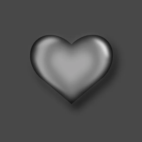 Светящийся Черный Сердце Черным Фоном — стоковое фото