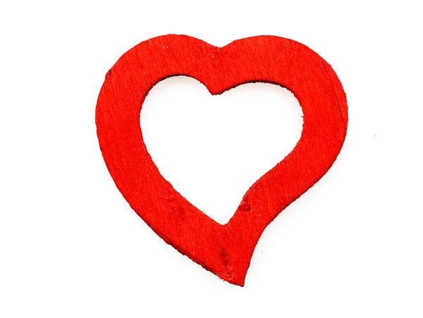 Red heart on a white background. — Stock Photo, Image