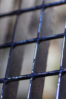 Çelik üzerinden çok yakın ızgara. 