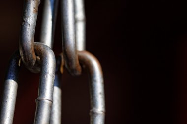 Metal zincir bağlantıların yakın çekim. 