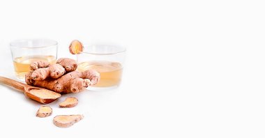 Switchel, hay punch, isotonic (drink with ginger, apple cider vinegar, honey and lemon) ginger ale. probiotic drink , Detox Ginger Water, with space for text clipart