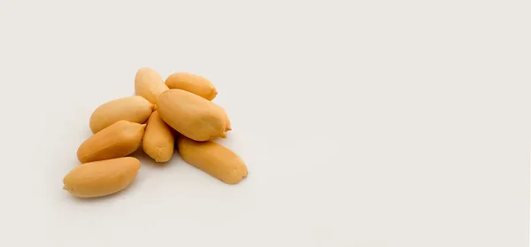 Peeled Peanuts White Background — Stock Photo, Image