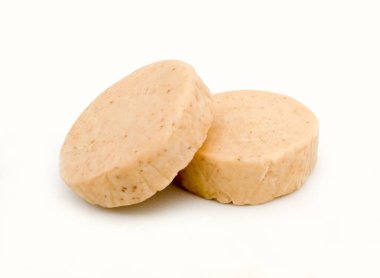 Marchpane and marzipan on white background