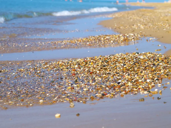 Sea Waves Sand Pebbles Beach — Stock Photo, Image