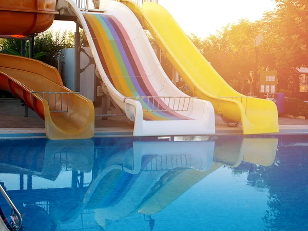 Geschlossene Wasserrutschen Frühen Morgen — Stockfoto