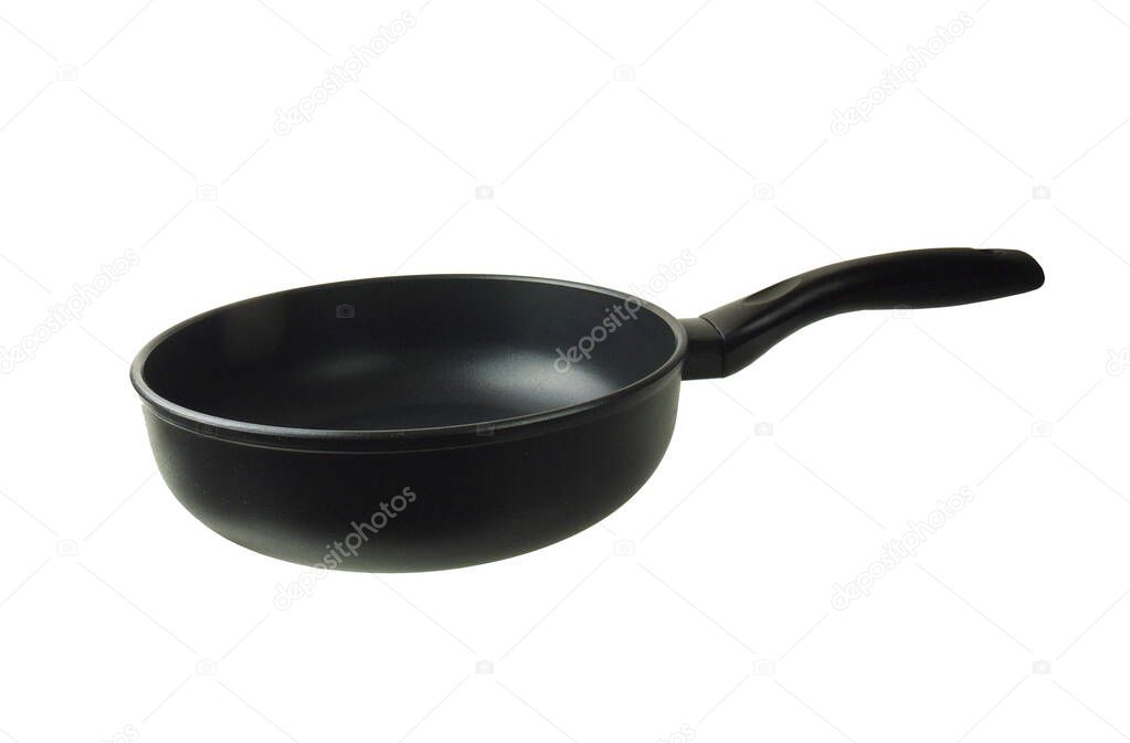 black pan isolated on white background