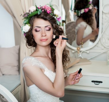 Güzel gelin portre düğün makyaj