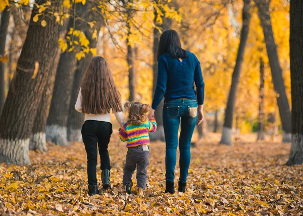 Happy friendly family outdoors. Autumn season — Stock Photo, Image